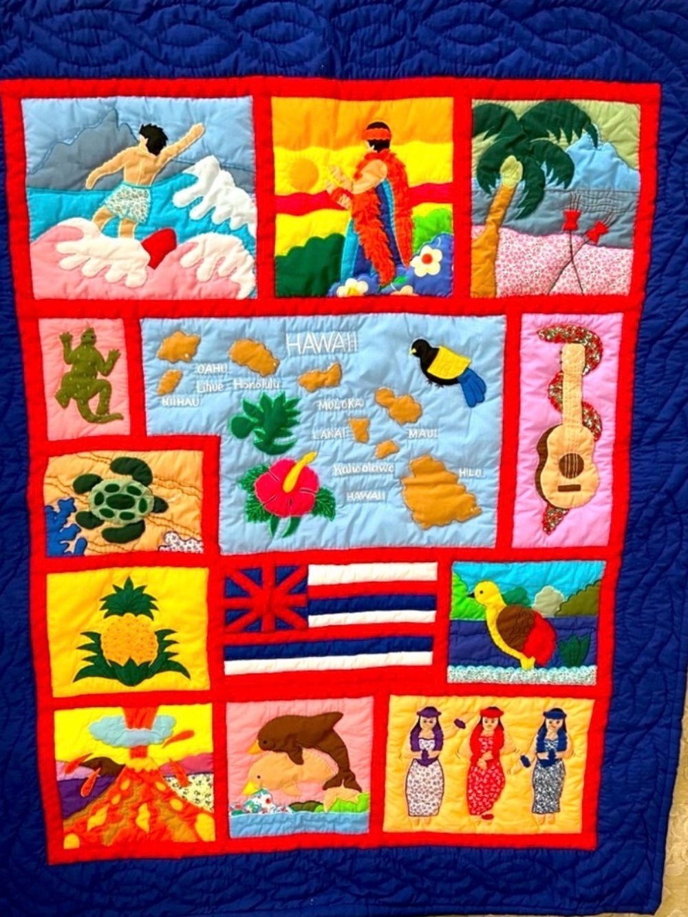 HAWAII QUILT! NWOT 41” x 49” Quilt or Wall Hanging